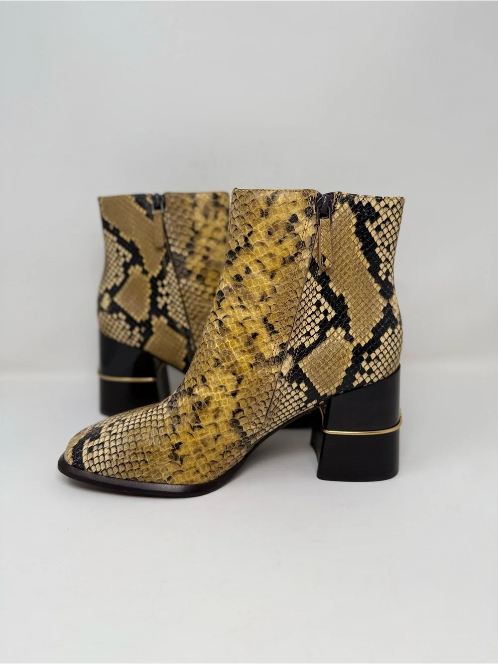 New Tory Burch Leather Ankle Boot Snake Embossed Sz 9.5